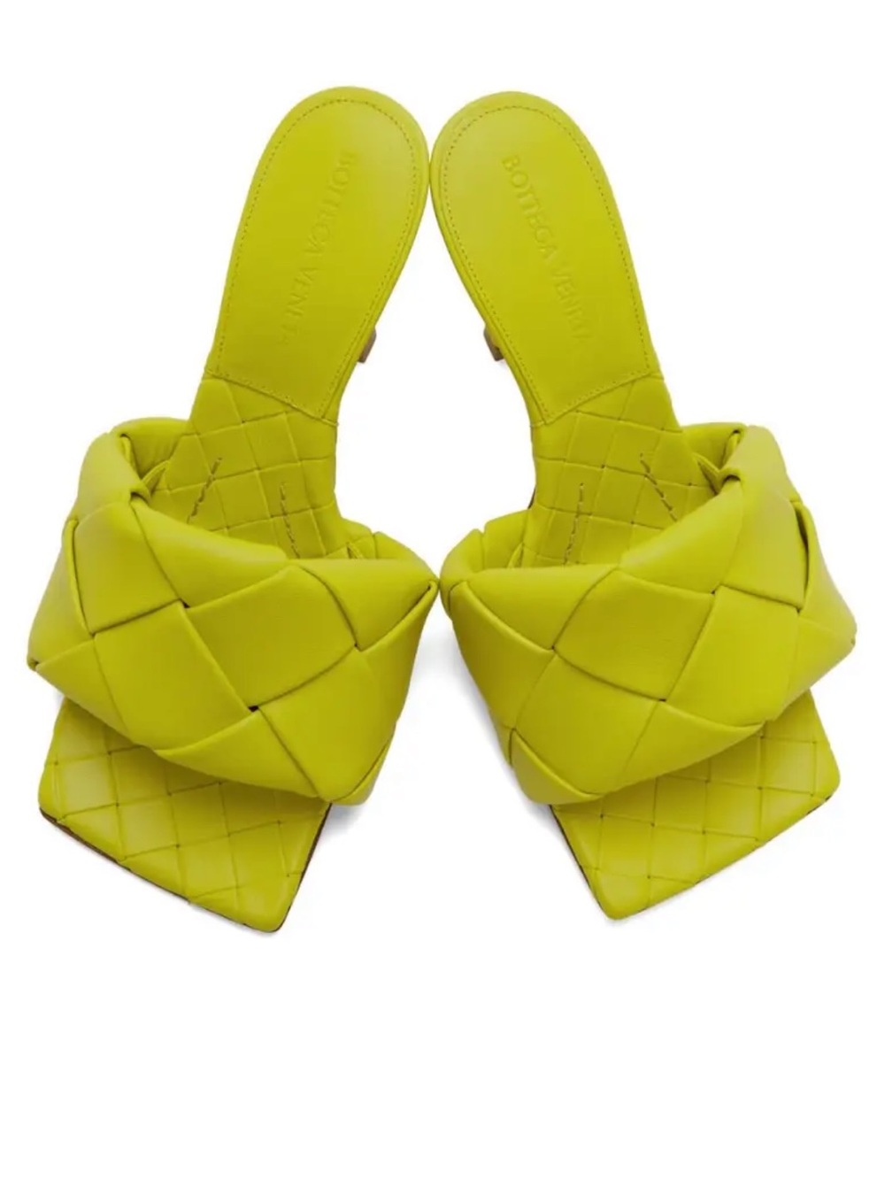 Bottega Veneta Lido Intrecciato Mule Sandals - Yellow